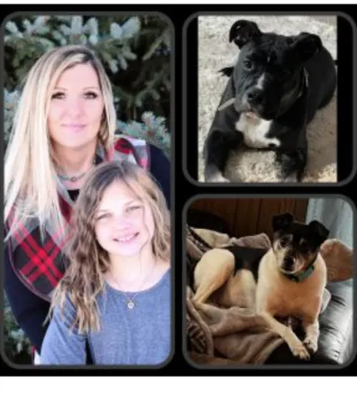 Doni of Value Vet with her daughter, and her 2 dogs