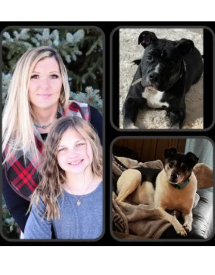 Doni of Value Vet with her daughter, and her 2 dogs