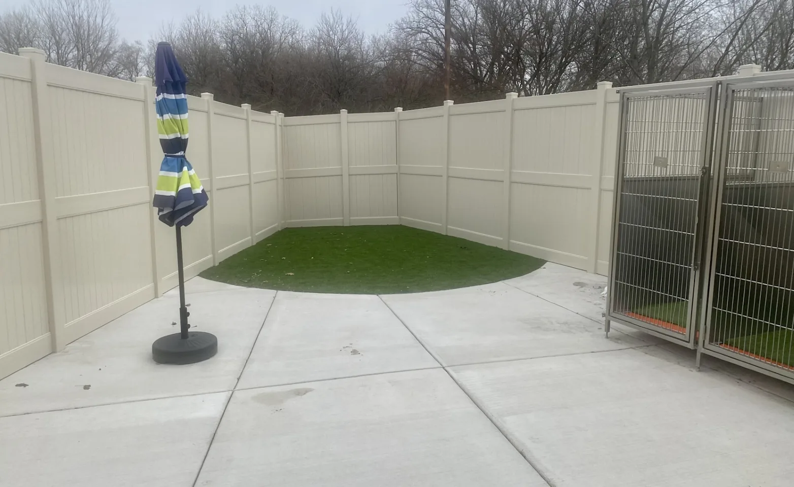 Outdoor exercise area at Plainfield Pet Resort Outdoor exercise area at Plainfield Pet Resort