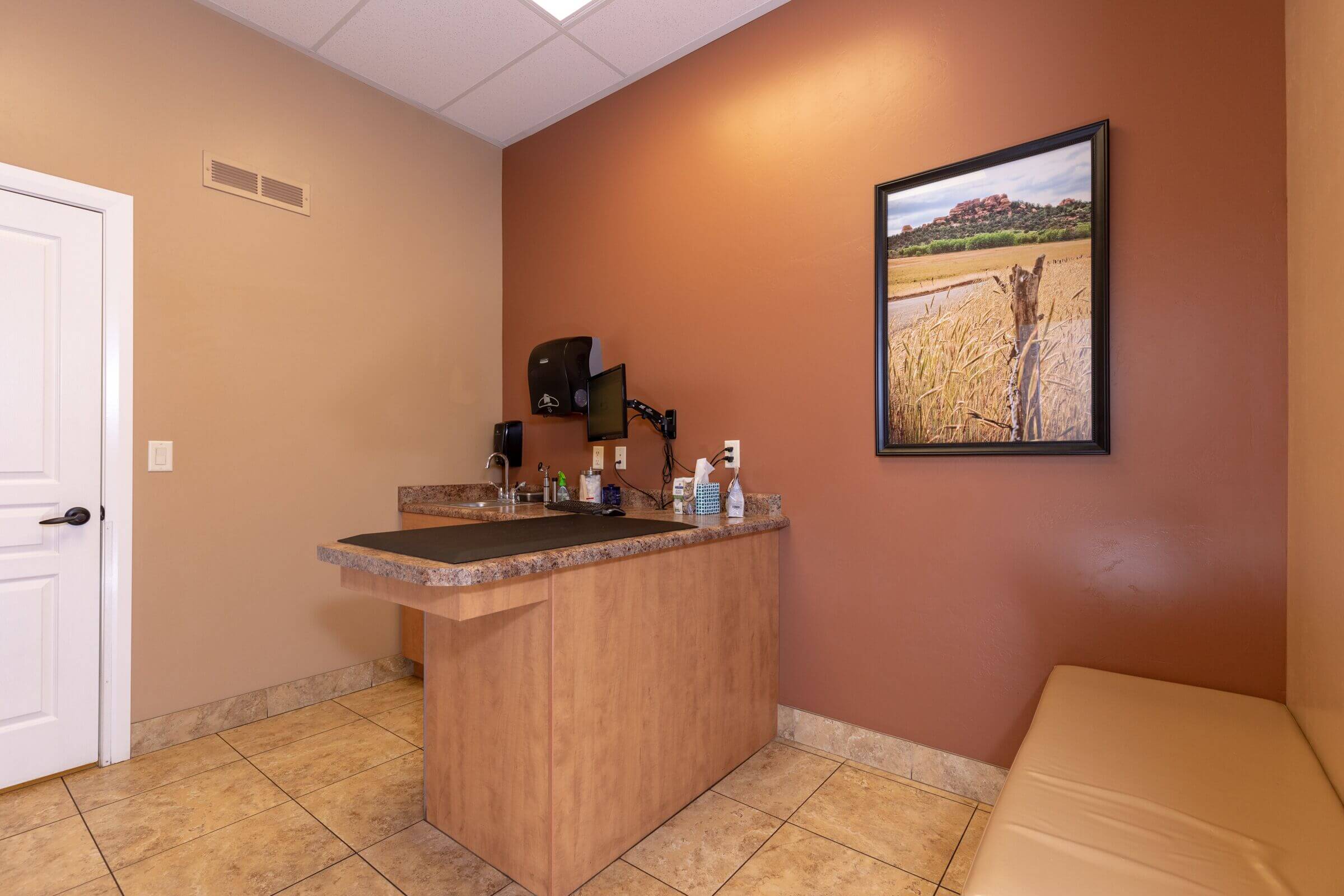 Examination room at Red Hills Animal Hospital