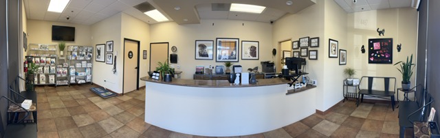 Panoramic of the lobby at Arroyo Veterinary Center