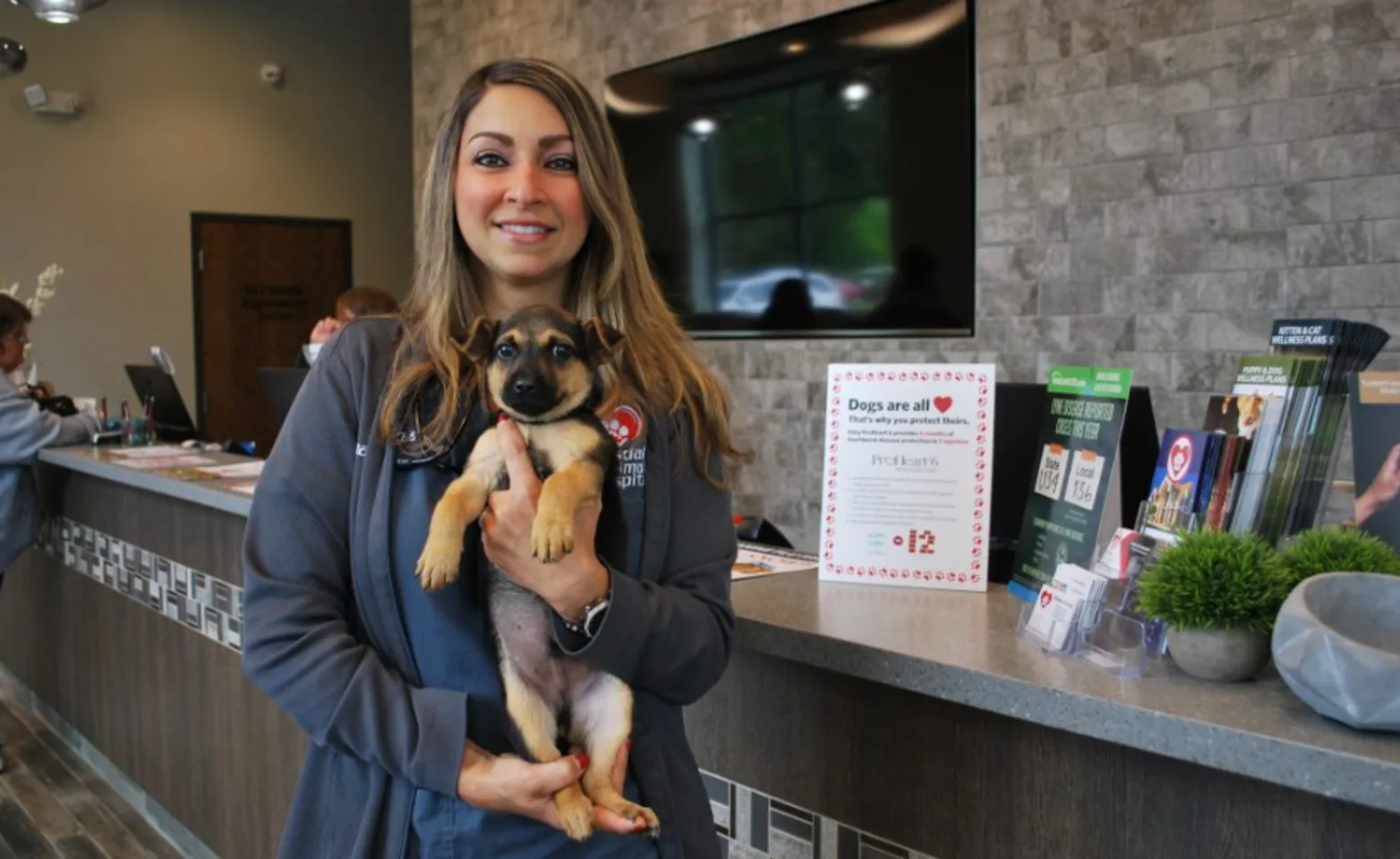 Hinsdale Animal Hospital Veterinarian holding a dog Hinsdale Animal Hospital Veterinarian holding a dog