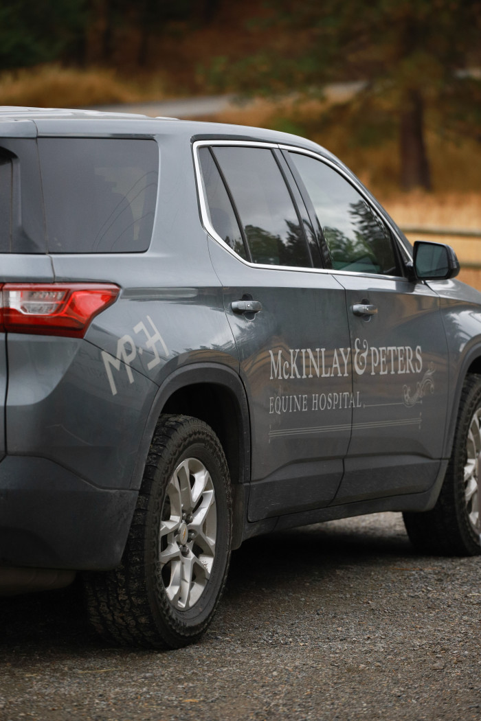 woman collecting supplies in a SUV 