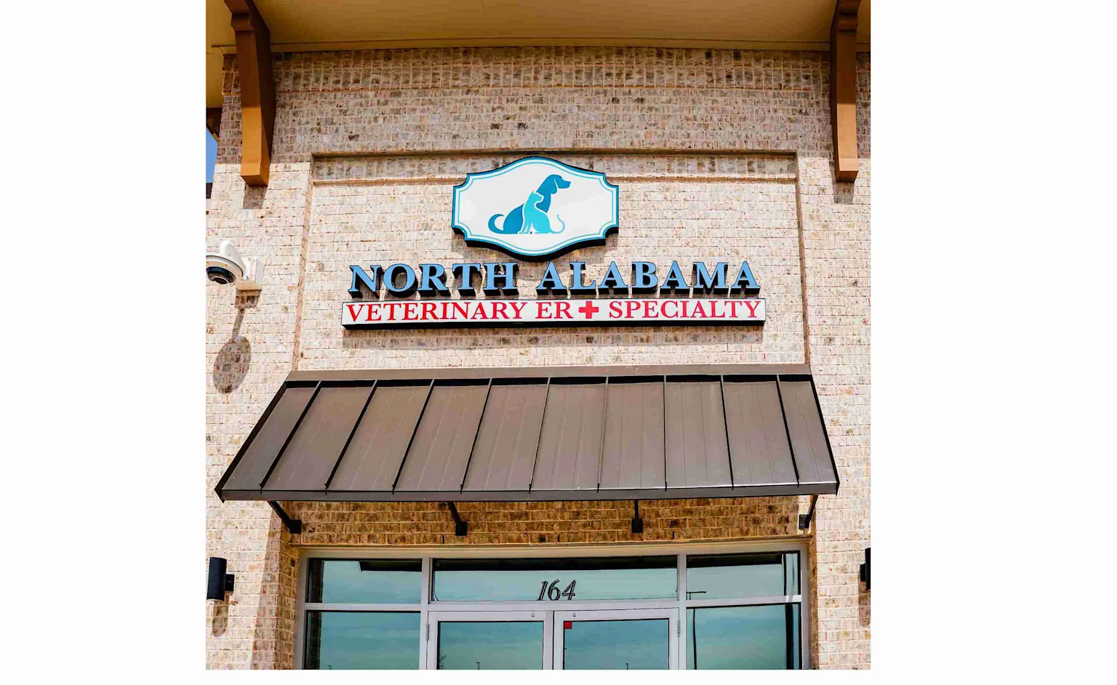 North Alabama Veterinary Emergency & Specialty Exterior view of the front door and sign. North Alabama Veterinary Emergency & Specialty Exterior view of the front door and sign.