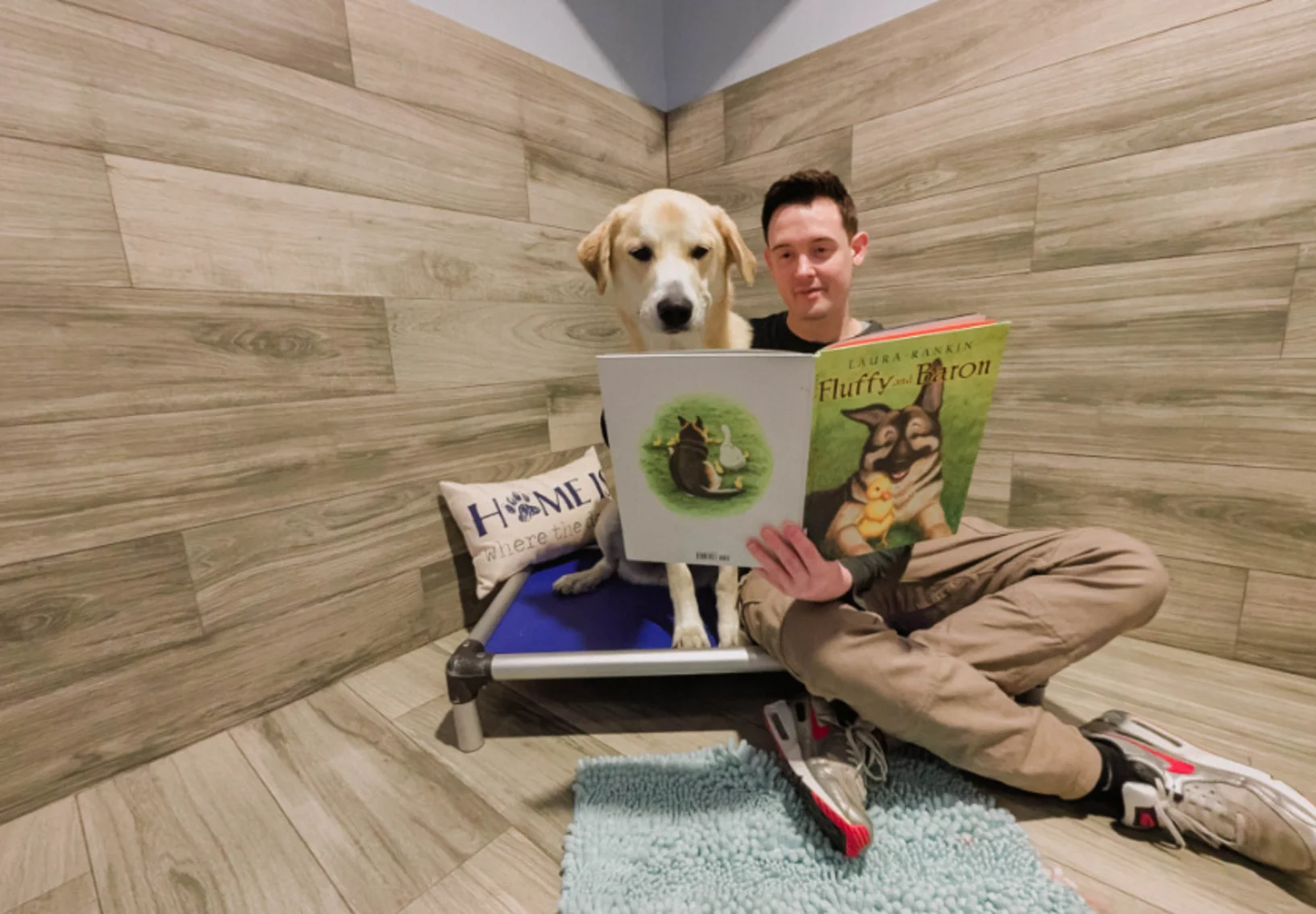 Staff reading to lab Staff reading to lab