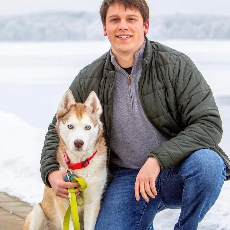 Dr. Nathan with his dog at Small Animal Hospital Dr. Nathan with his dog at Small Animal Hospital