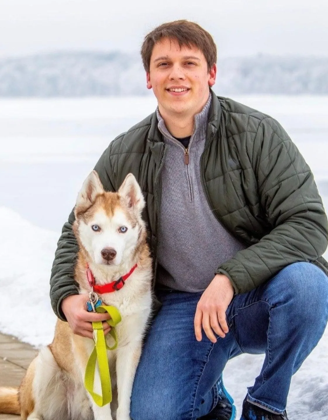 Dr. Nathan with his dog at Small Animal Hospital Dr. Nathan with his dog at Small Animal Hospital