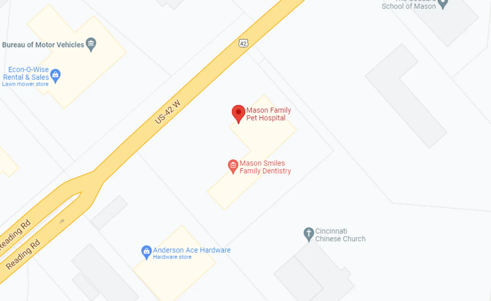Mason Family Pet Hospital via Google Maps Mason Family Pet Hospital via Google Maps
