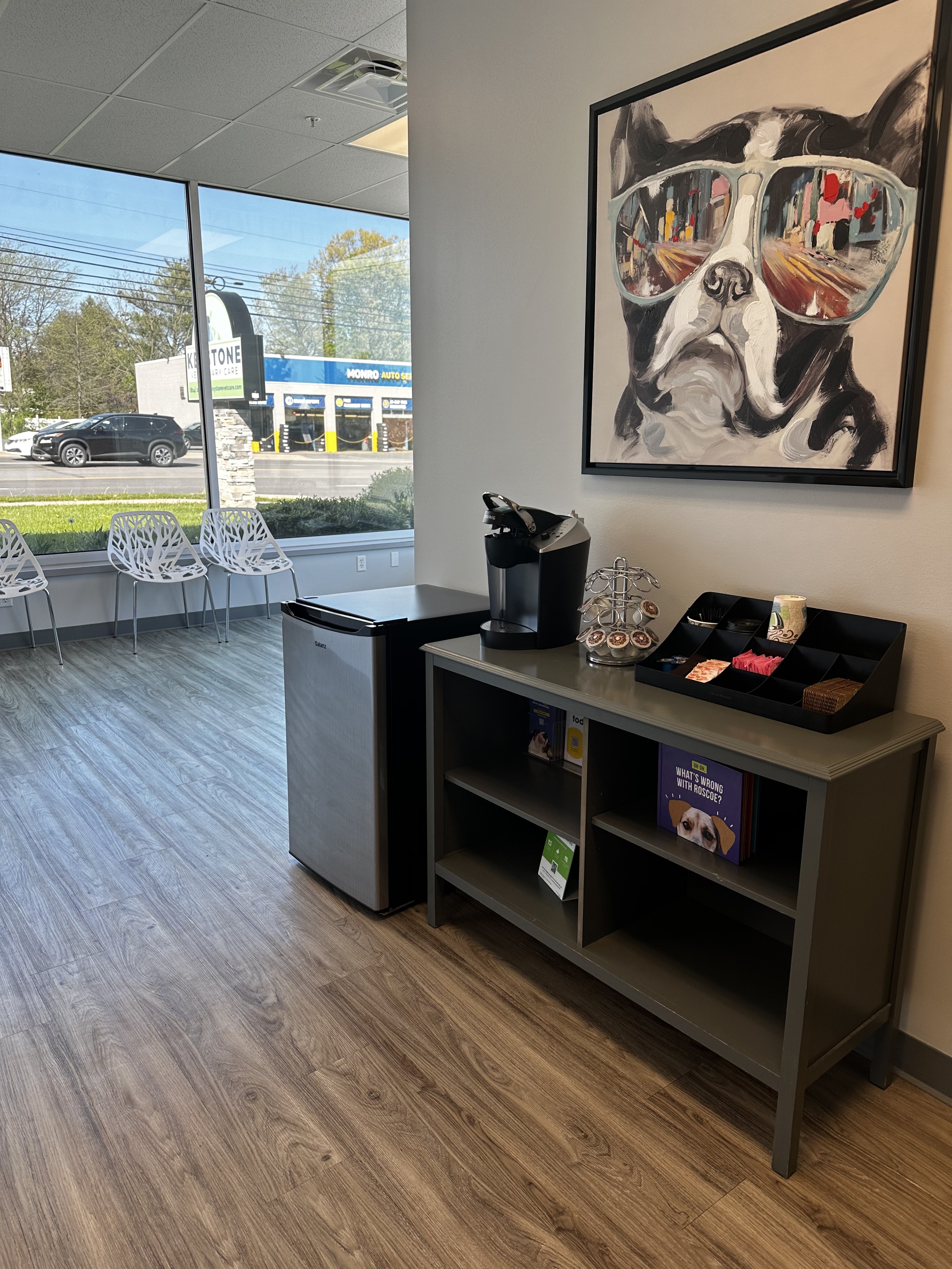 Keystone Veterinary Care Waiting Room Coffee Station