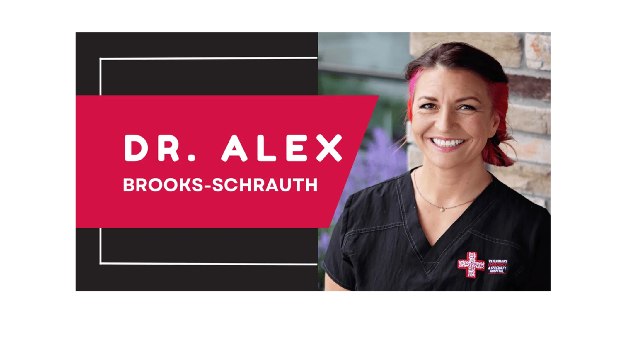 A graphic reading "Dr. Alex Brooks-Schrauth" with a photo of Dr. Brooks-Schrauth smiling A graphic reading "Dr. Alex Brooks-Schrauth" with a photo of Dr. Brooks-Schrauth smiling