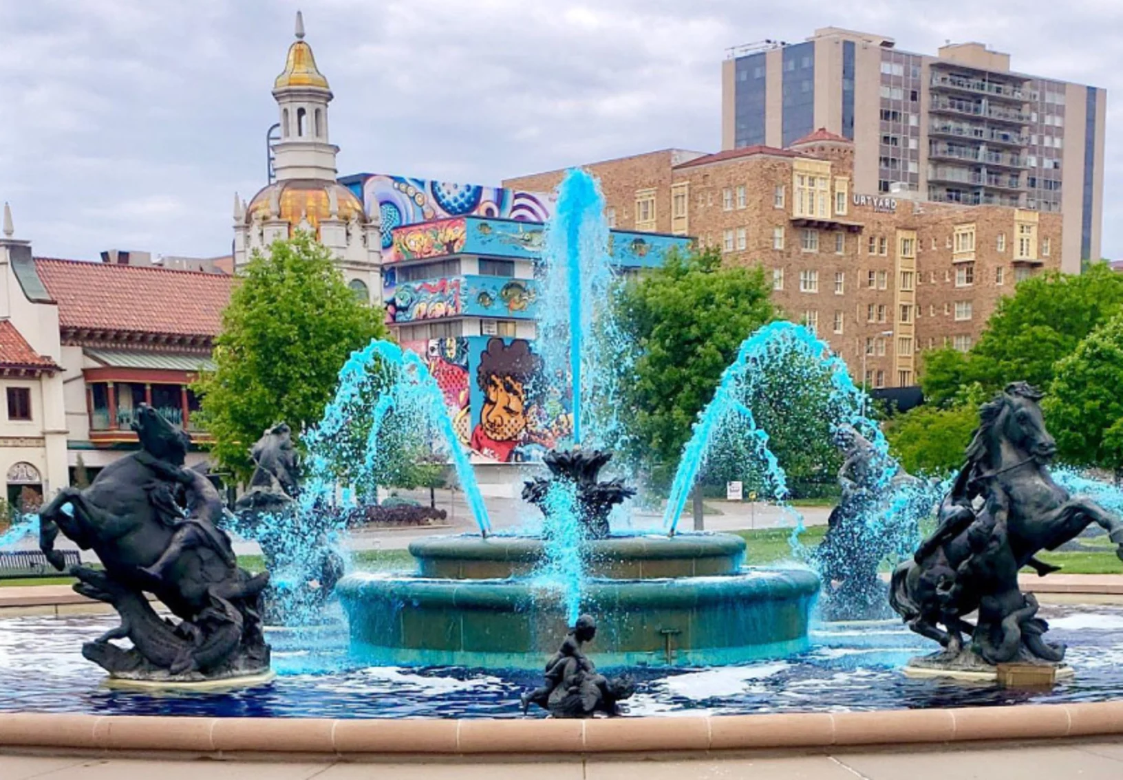 Fountain at Park in Mission, KS