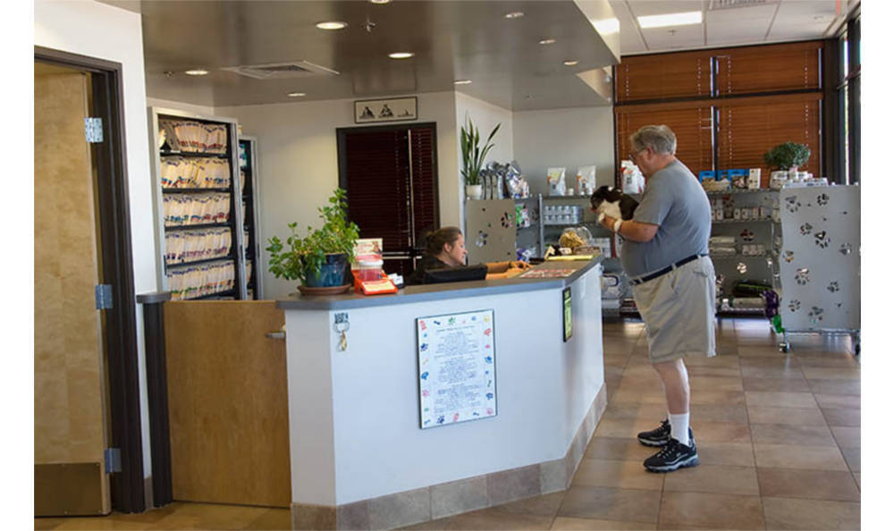 Customer at reception