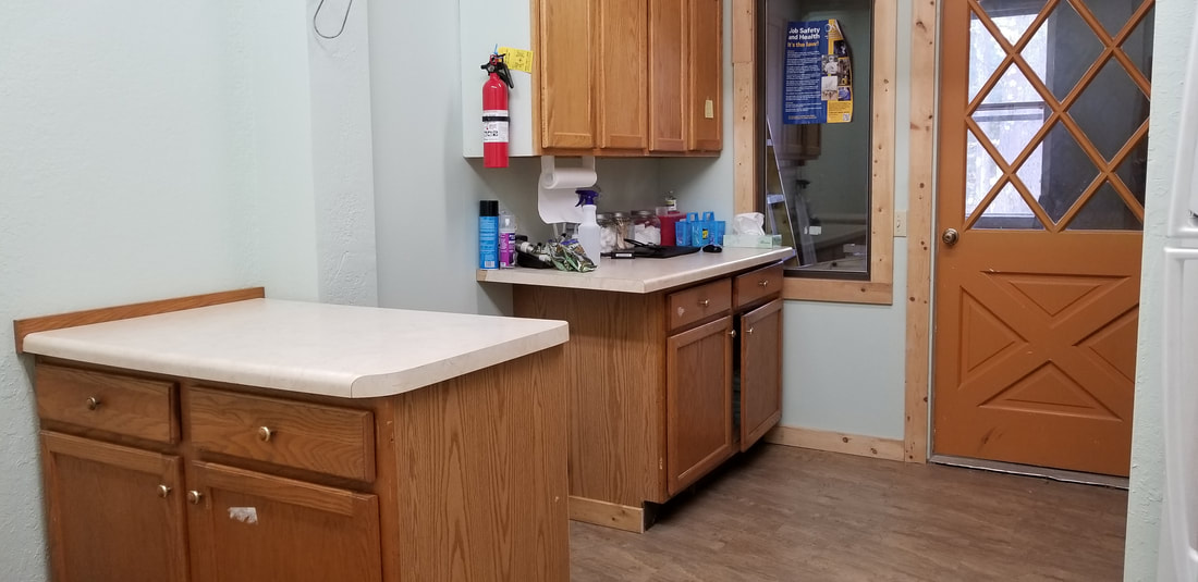 One of the examination rooms at All Creatures Veterinary Clinic
