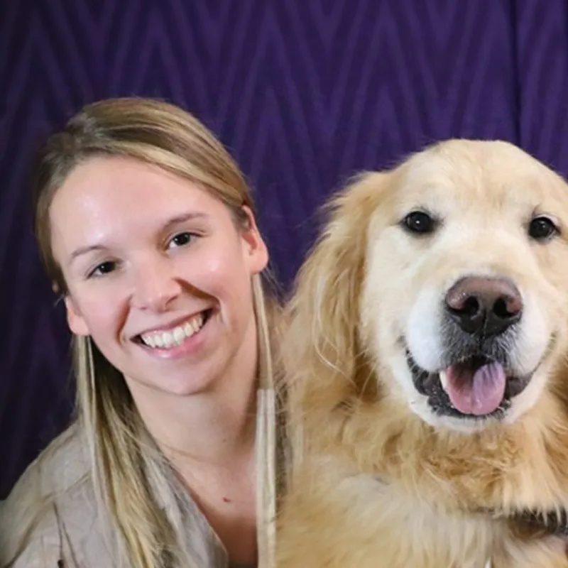Dr. Allyson Finley and her golden retriever Dr. Allyson Finley and her golden retriever