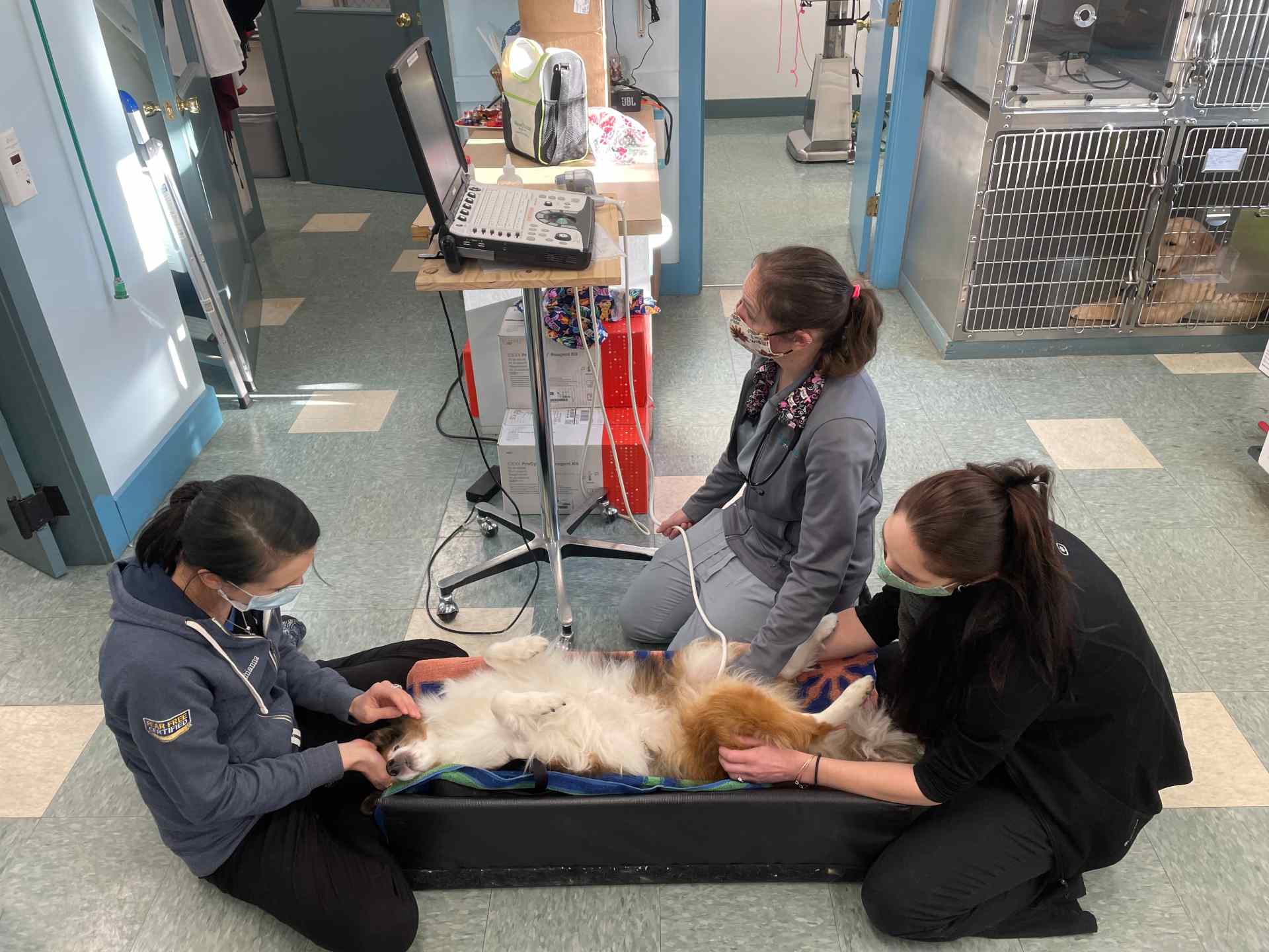 Arial view of operating room