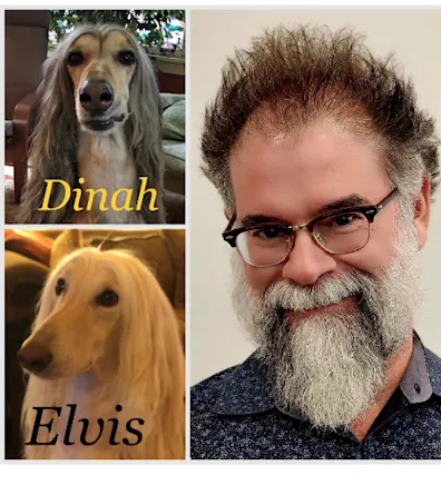 Scott Denhart of Value Vet, and his dog Dinah and Elvis Scott Denhart of Value Vet, and his dog Dinah and Elvis