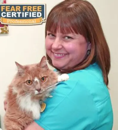 Lisa holding a cat Lisa holding a cat