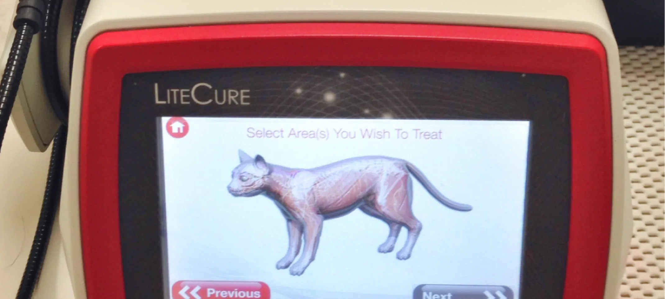 Laser therapy machine with cat image on it Laser therapy machine with cat image on it