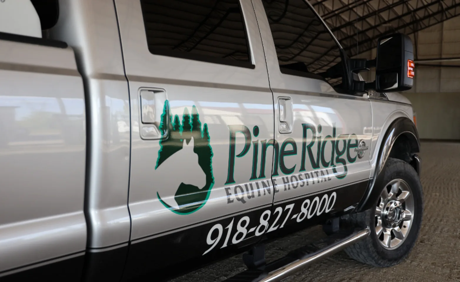 Pine Ridge Truck with phone number on the side