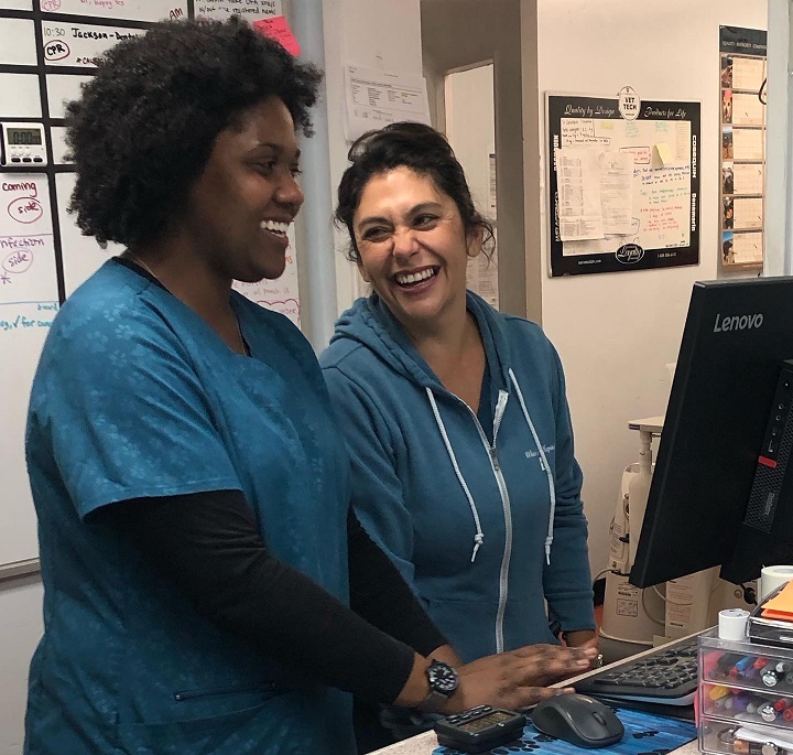 Maryeia and Leah sharing a laugh