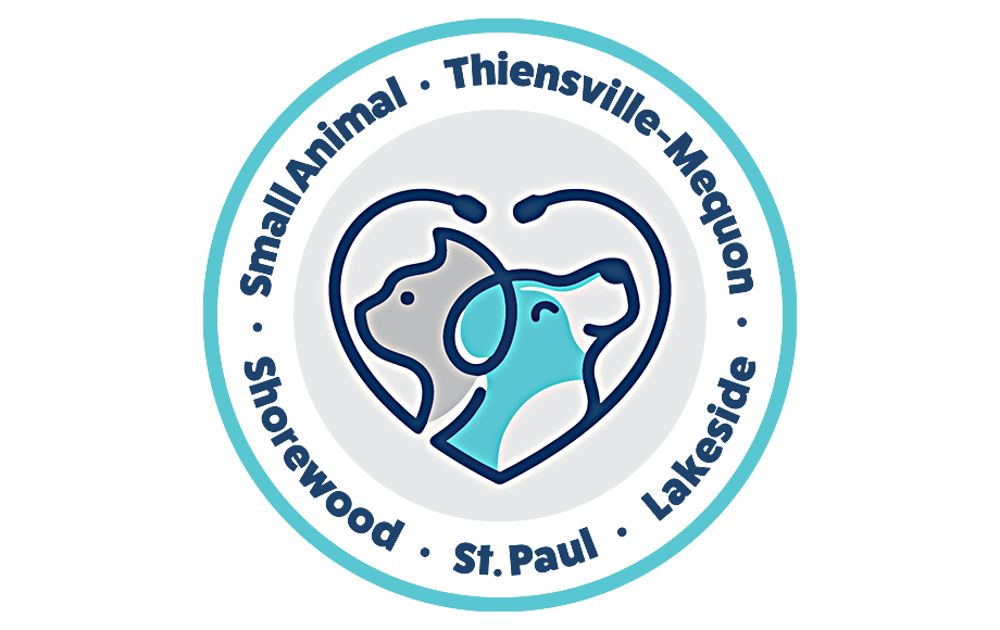 Logo of dog and cat in a circle for Small Animal, Thiensville-Mequon, Lakeside, St. Paul, and Shorewood