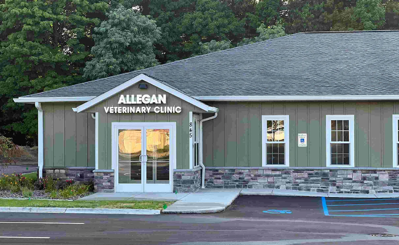 Allegan Veterinary Clinic exterior. Allegan Veterinary Clinic exterior.