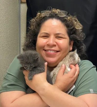 Mindy with very large dog Mindy with very large dog
