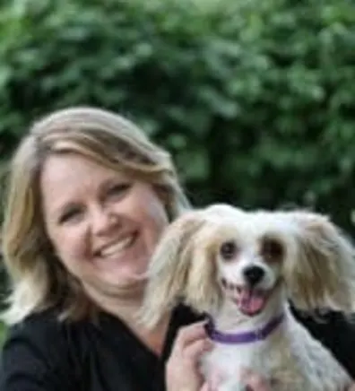 Joyce Cox with dog Joyce Cox with dog