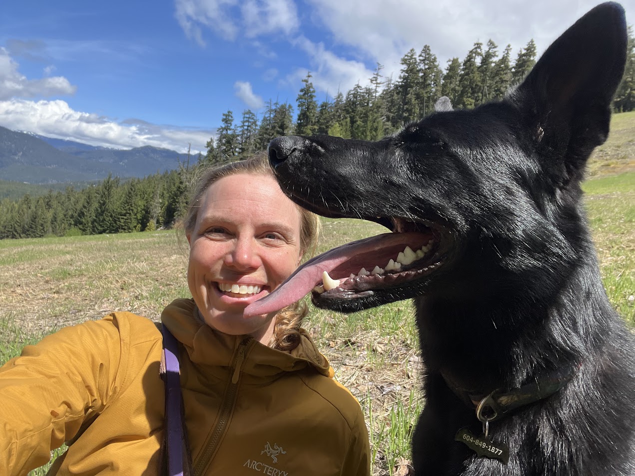 Eagleview Team Member Outdoors with a Dog