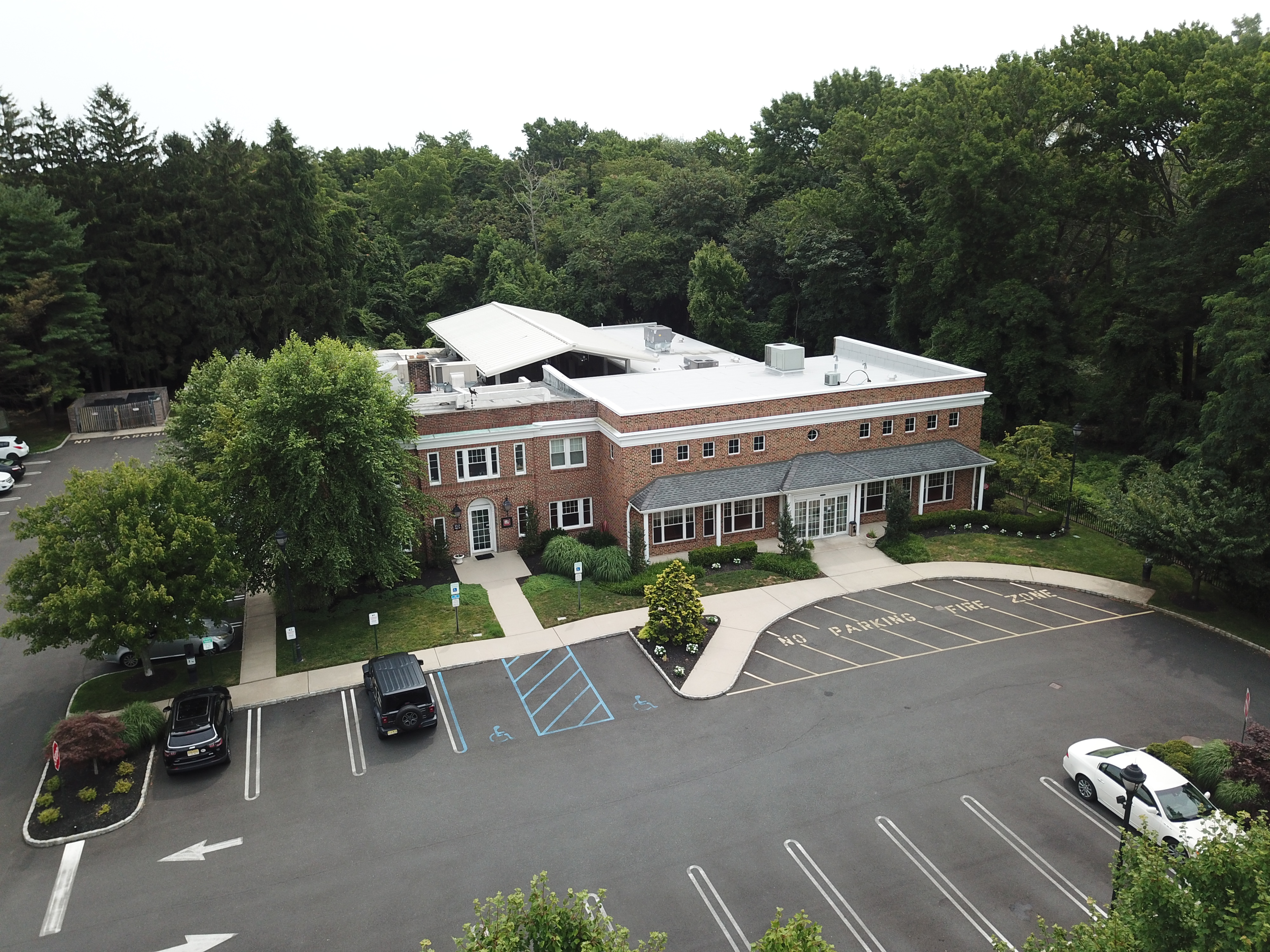Overhead shot of the Oakhurst building. 