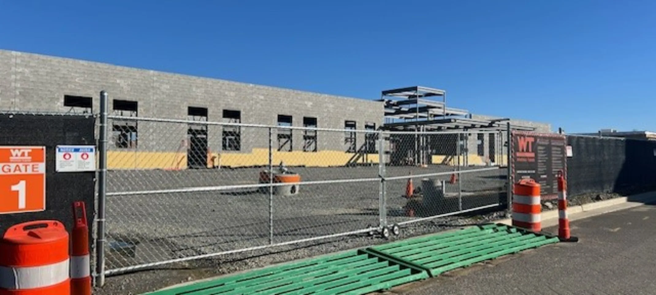 Entrance of construction site Entrance of construction site