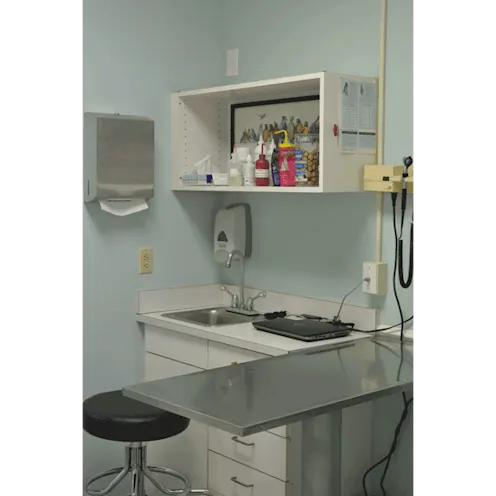 medical supplies and examination table at Hidden Valley Animal Hospital medical supplies and examination table at Hidden Valley Animal Hospital