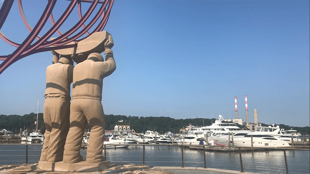 Boats sitting in a port