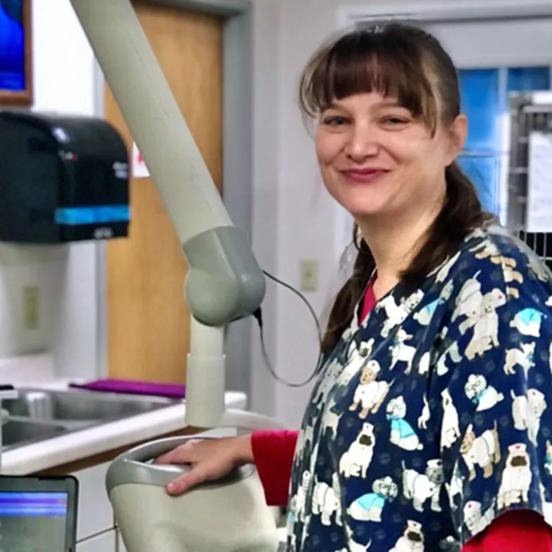 Vicki Hoffman, Certified Veterinary Technician at Kind Veterinary Clinic in St. Peter, MN Vicki Hoffman, Certified Veterinary Technician at Kind Veterinary Clinic in St. Peter, MN