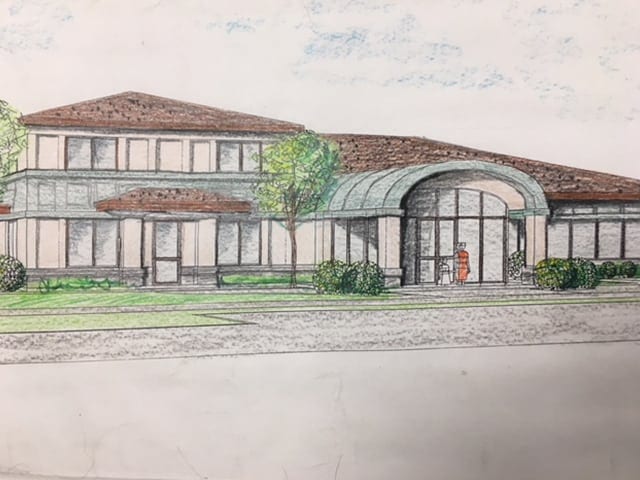 a sketch of Glen Ellyn Animal Hospital's new building