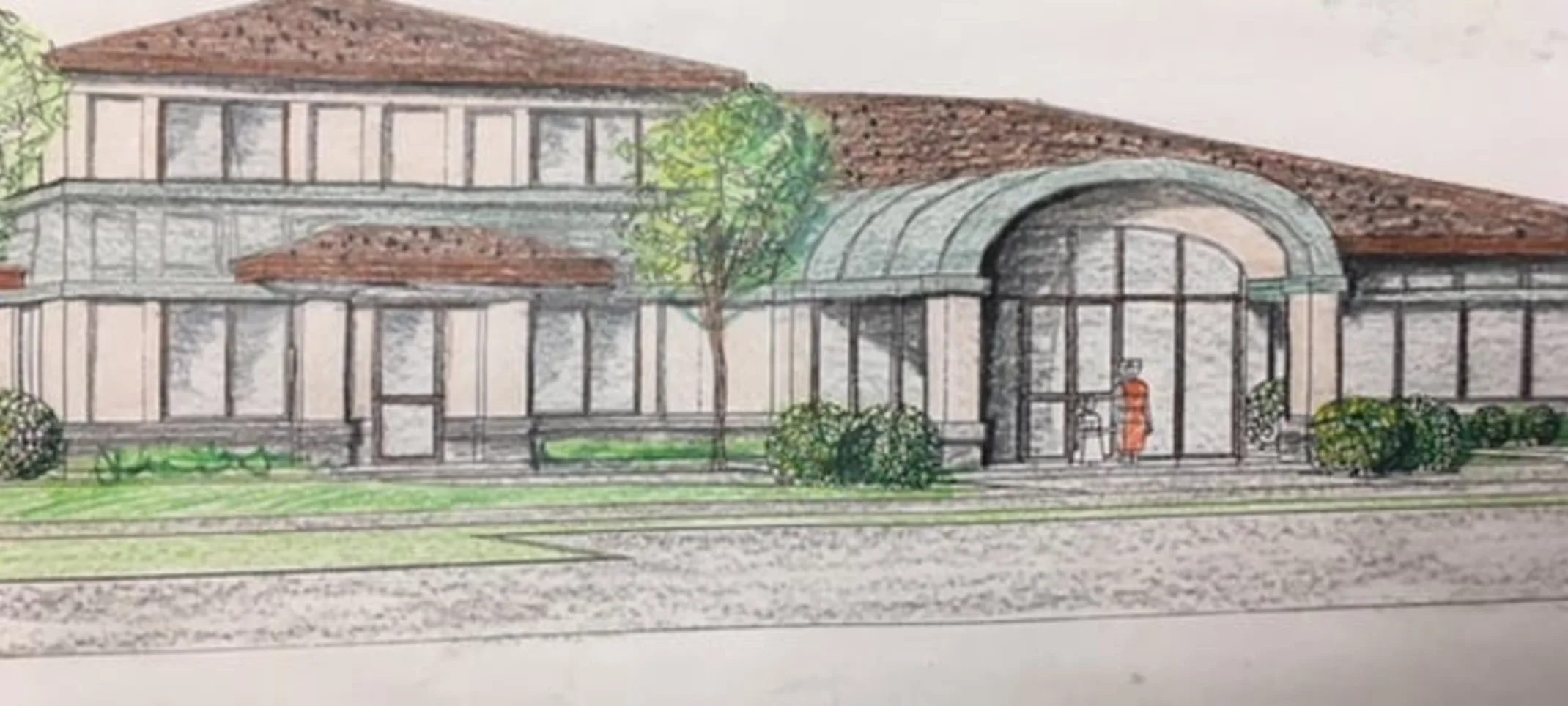 a sketch of Glen Ellyn Animal Hospital's new building