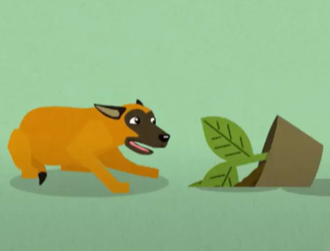 A cartoon dog with noise phobia A cartoon dog with noise phobia