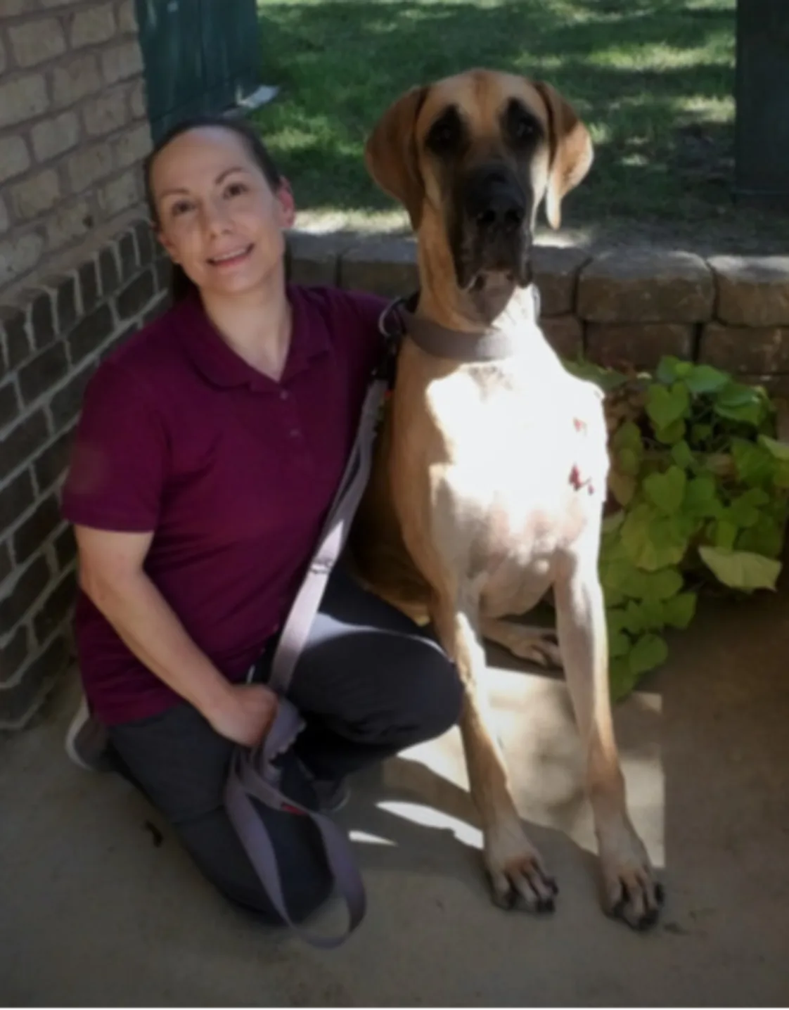 Dr. Kellett Babb smiling with a dog on her right side. Dr. Kellett Babb smiling with a dog on her right side.