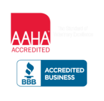 The American Animal Hospital Association (AAHA) Accredited and Better Business Bureau (BBB) Logo The American Animal Hospital Association (AAHA) Accredited and Better Business Bureau (BBB) Logo