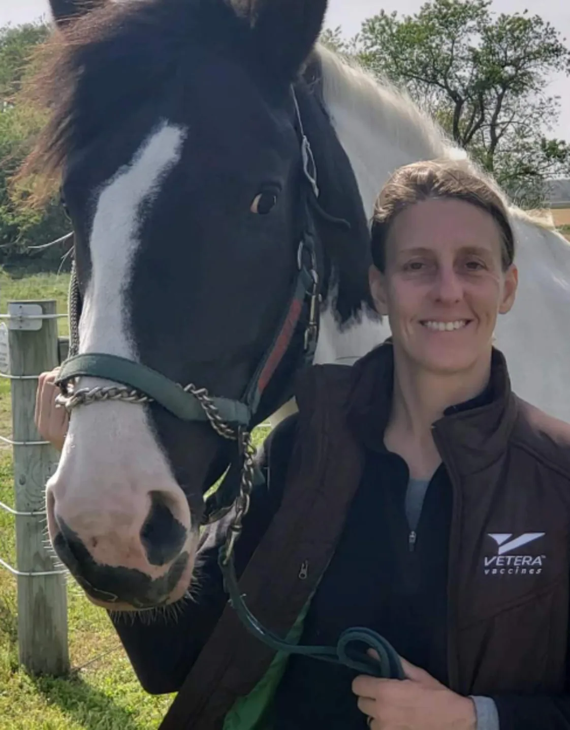 Michelle Egli with a brown and white horse Michelle Egli with a brown and white horse