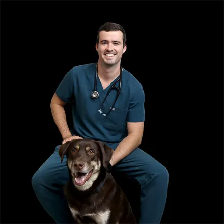 Dr. Daniel Martin and a dog