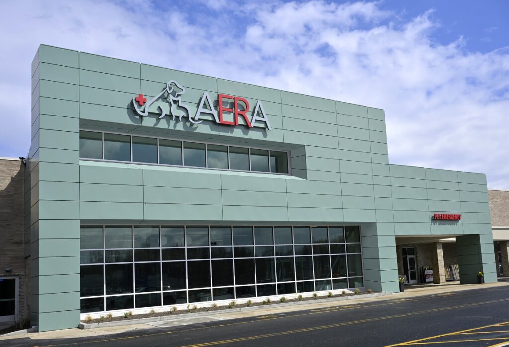A view of the front of the Animal Emergency & Referral Associates facility