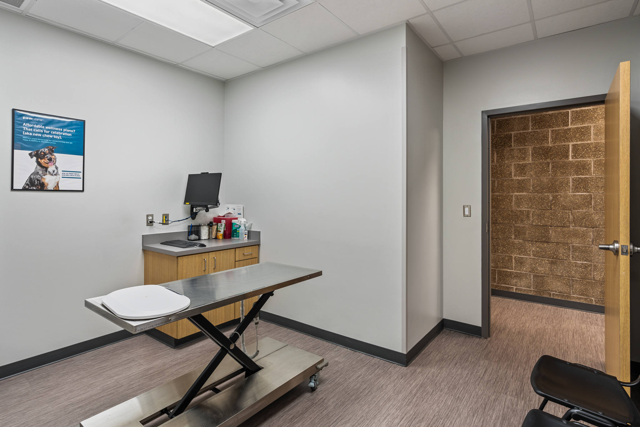 One of Doddridge Animal Clinic's several exam rooms