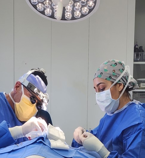 Surgery being performed on a patient