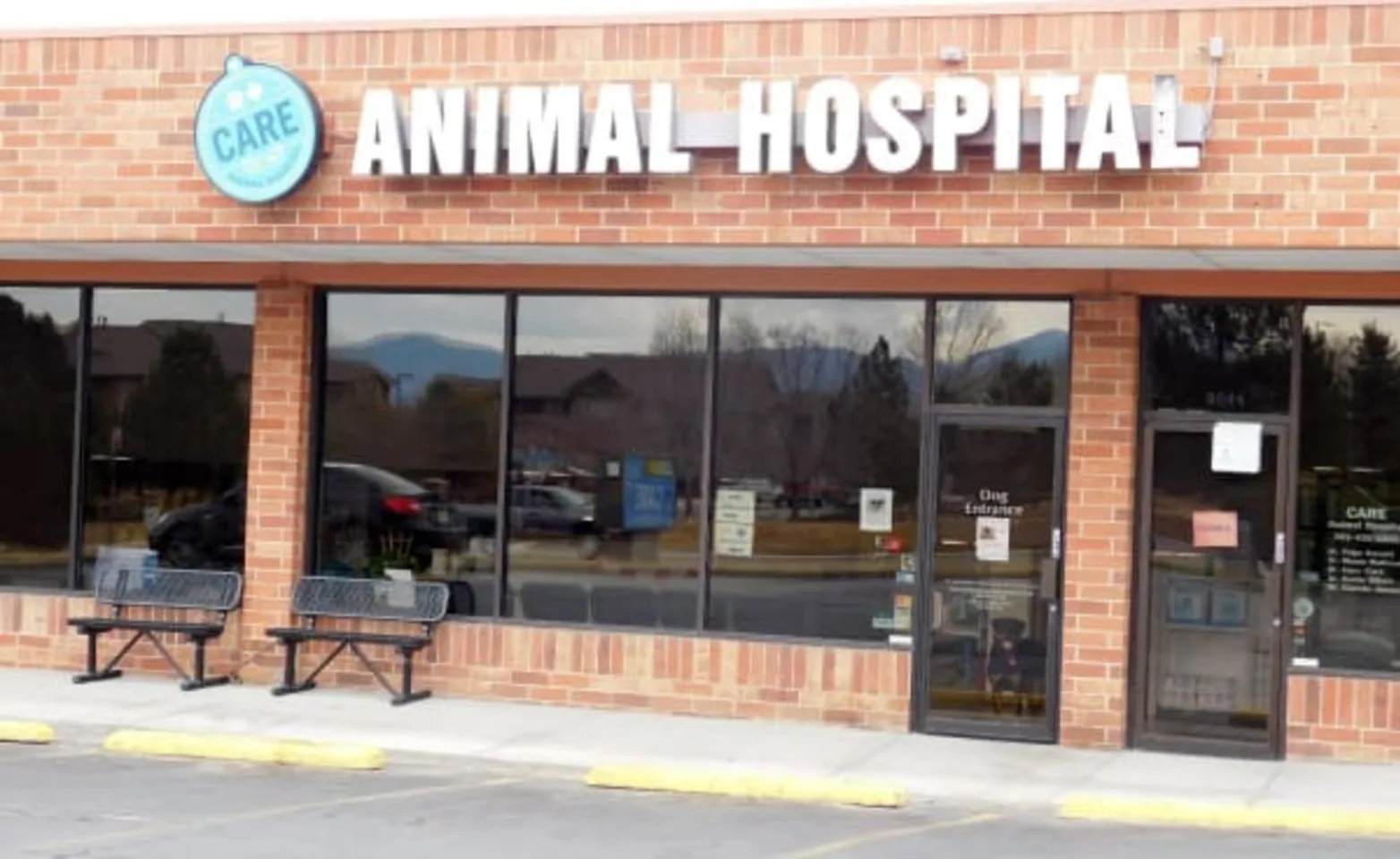 Care Animal Hospital front facade and entrance