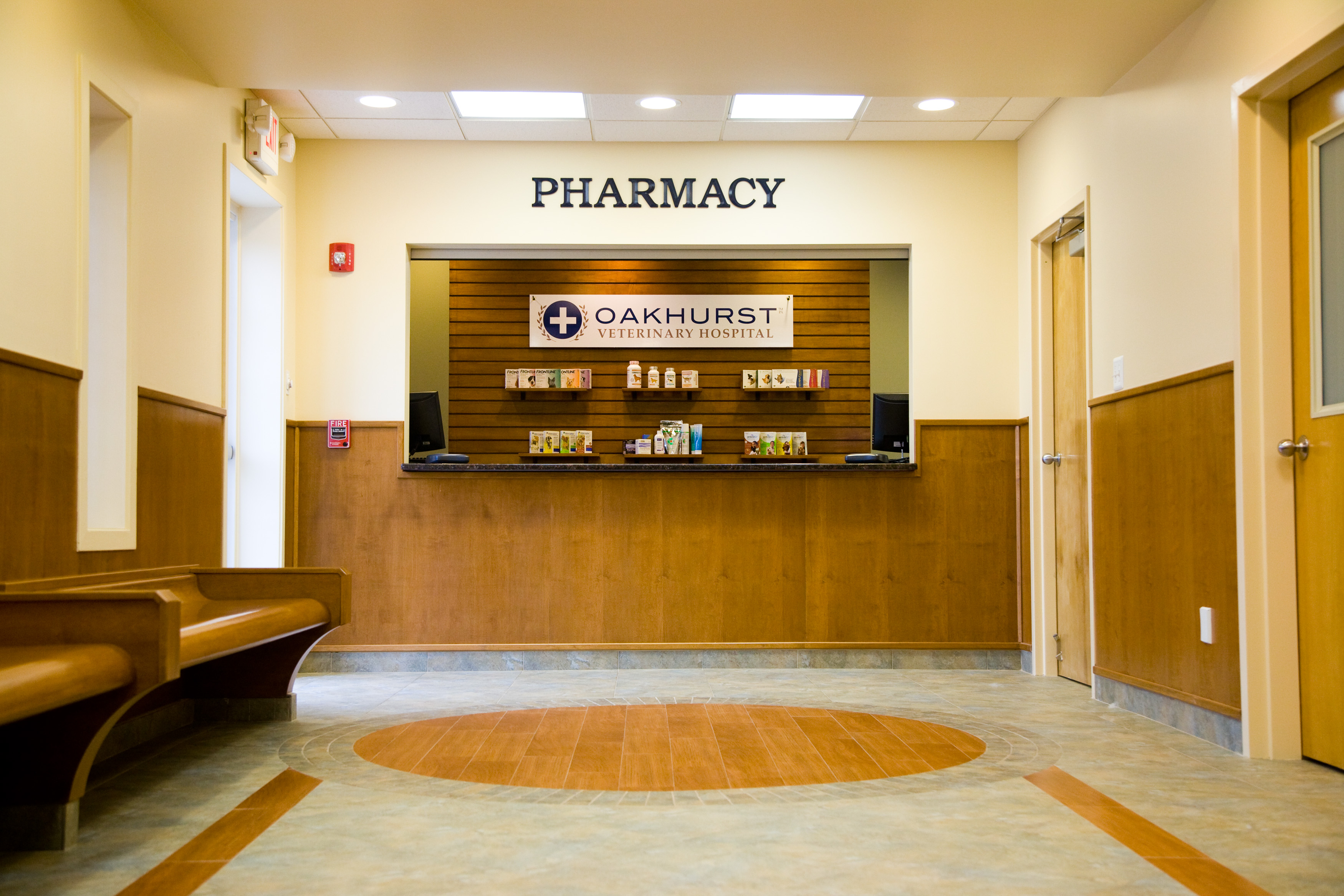 Pharmacy window at Oakhurst Veterinary Hospital
