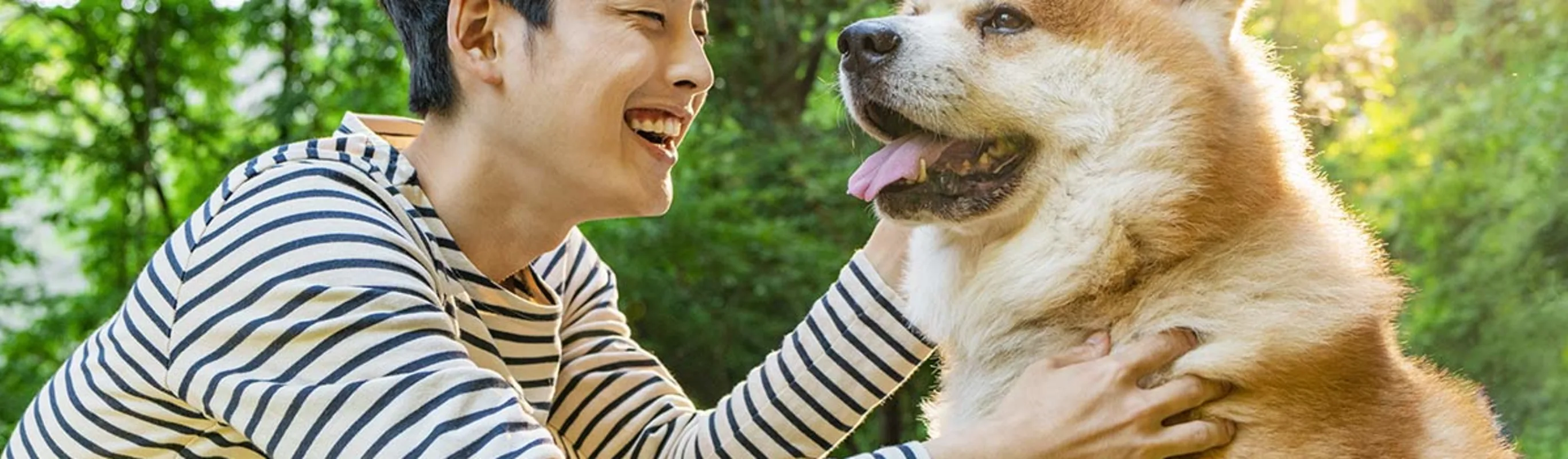 Young man with dog