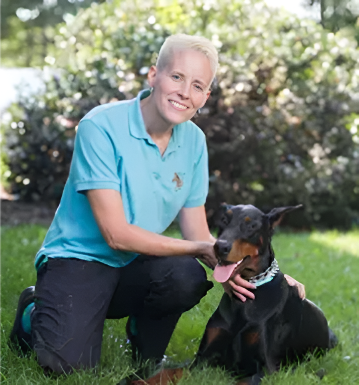 Britta Chavez and doberman