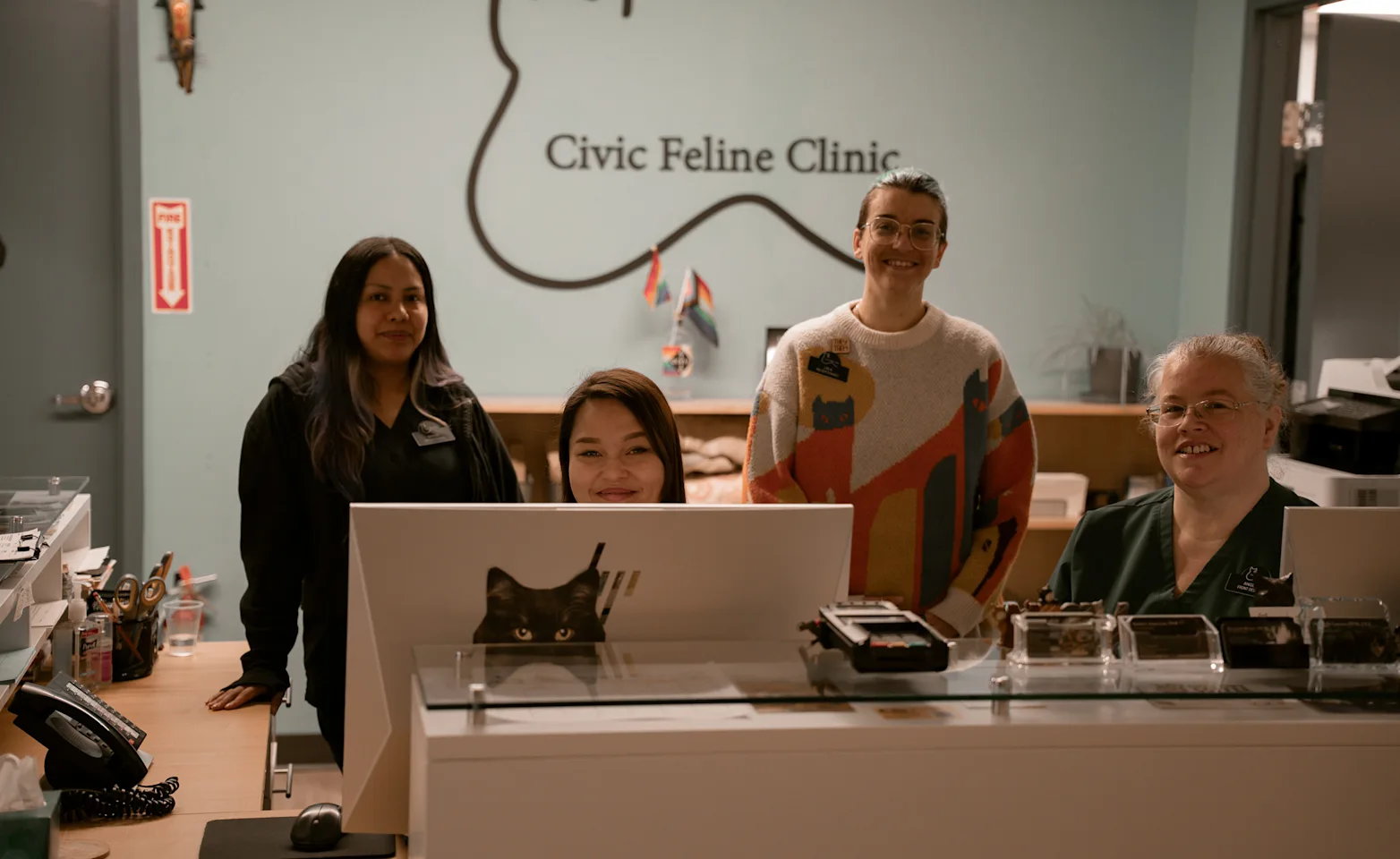 Reception team at Civic Feline Clinic Reception team at Civic Feline Clinic