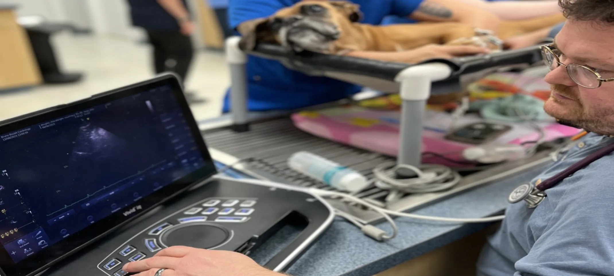 Patient getting an Echocardiogram Patient getting an Echocardiogram